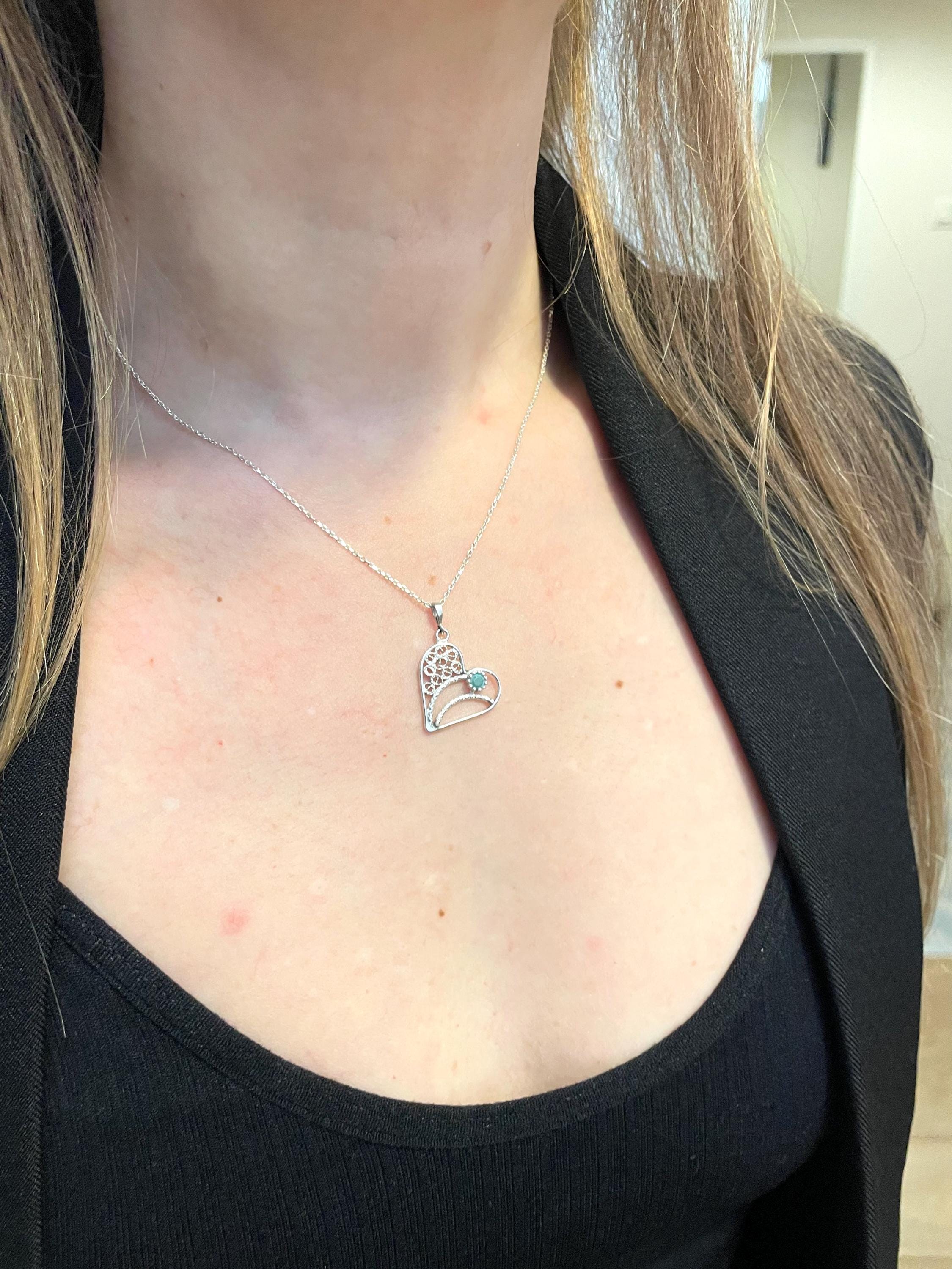 Collana Ciondolo Cuore Grande Lucido In Oro E Argento Cappagli Gioielli 158379