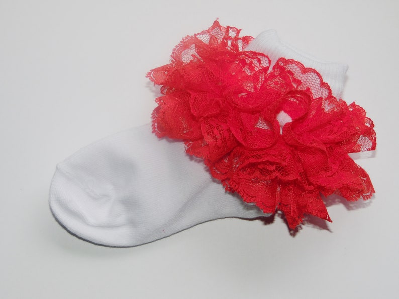 Red Ruffle Socks Etsy
