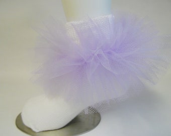 Lavender & White Tulle Tutu Socks