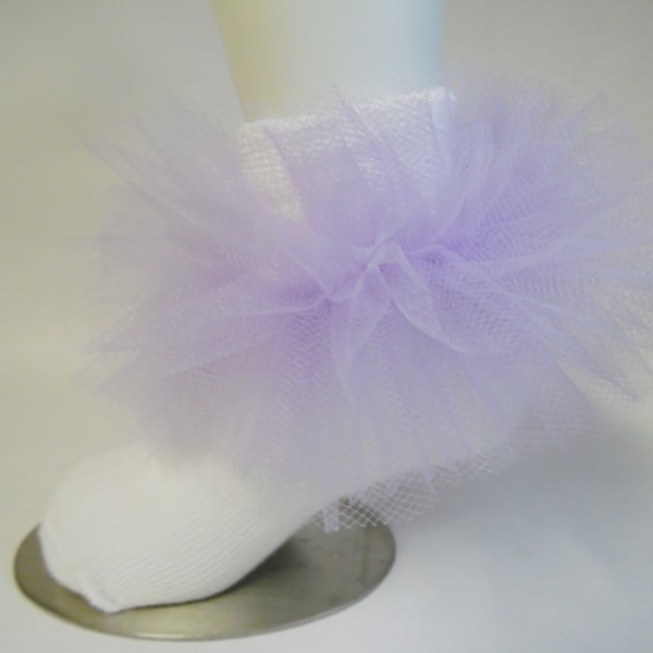 Lavender & White Tulle Tutu Socks