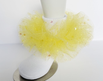 Aniya Rose Sunshine  Yellow Glitter Tutu Socks