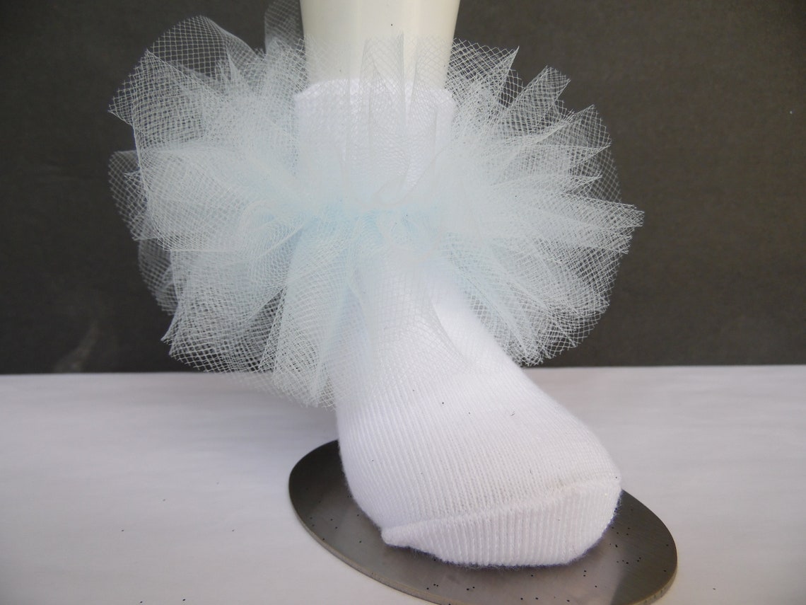 Baby Blue tutu Socks Etsy
