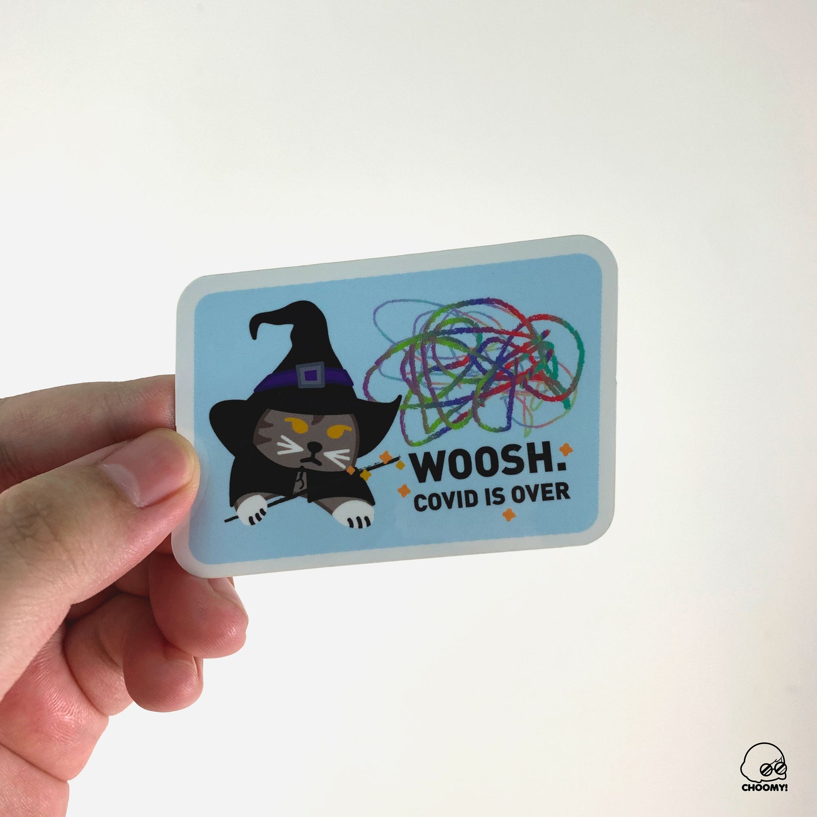 Woosh Cat Wizard Vinyl Sticker - Etsy