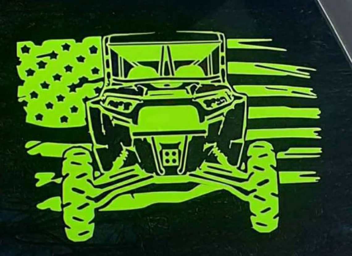 RZR sxs distressed flag car decal Etsy