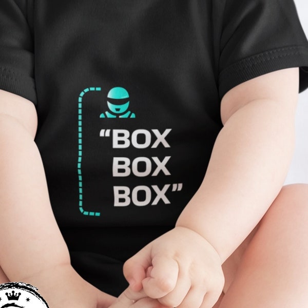 Box Box Box Baby Onesie - Mercedes F1 Team Tribute for Infants - Perfect Gift for Lewis Hamilton & George Russell Fans