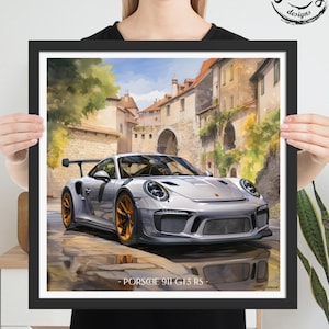 Porsche 911 GT3 RS Poster: Mancave Essential, Car Enthusiast Gift, Porsche Wall Decor - Perfect Gift for Him, Boyfriend & Porsche Lovers