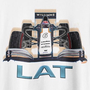 F1 Formula One Nicholas Latifi White T-Shirt Williams Racing Motorsport Grand Prix Gift art for him, dad,father&#39;s day