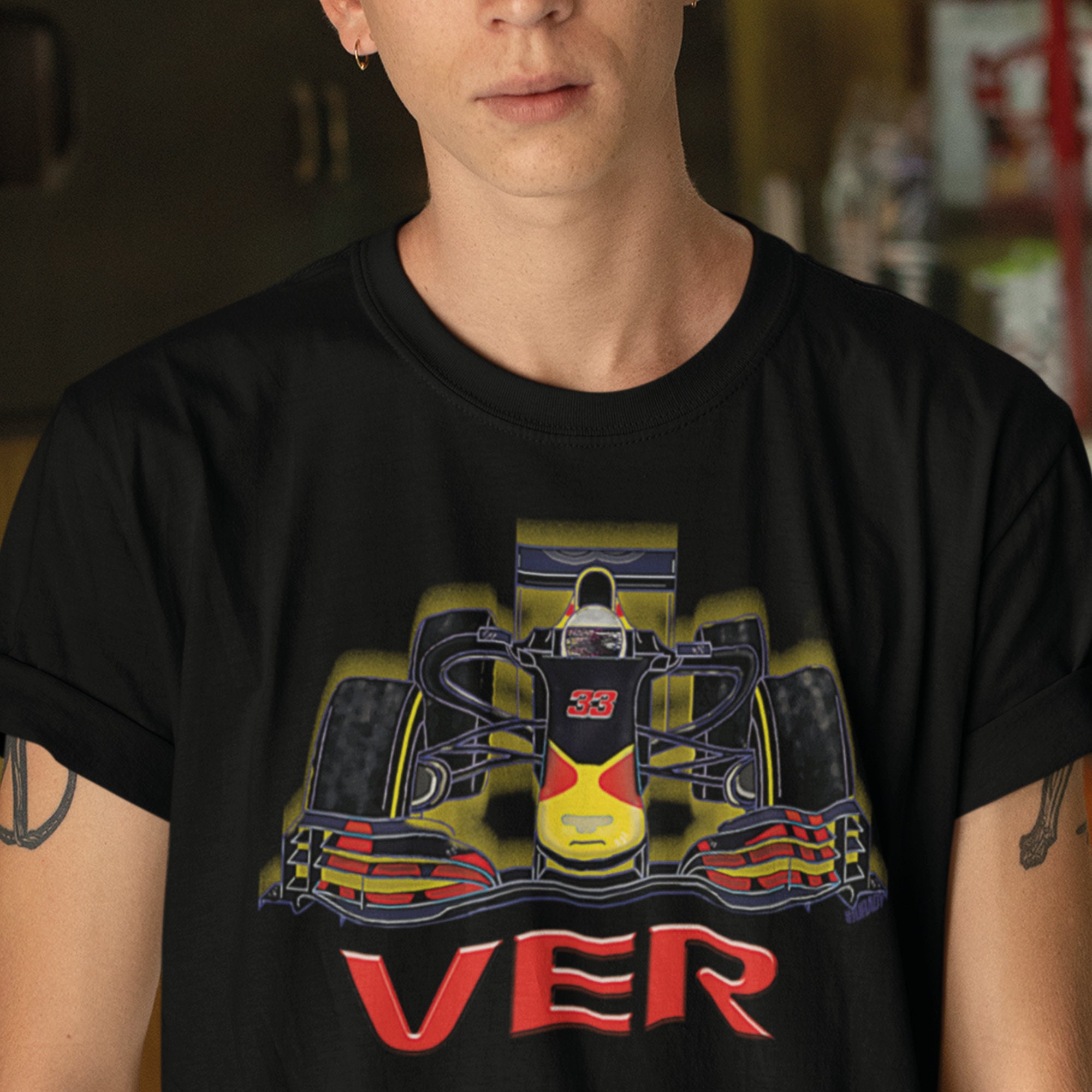 HizaPrints Max Verstappen T-Shirt, Red Bull Racing, Formula 1, Grand Prix, 2022, Netherlands, Cotton Unisex Shirt