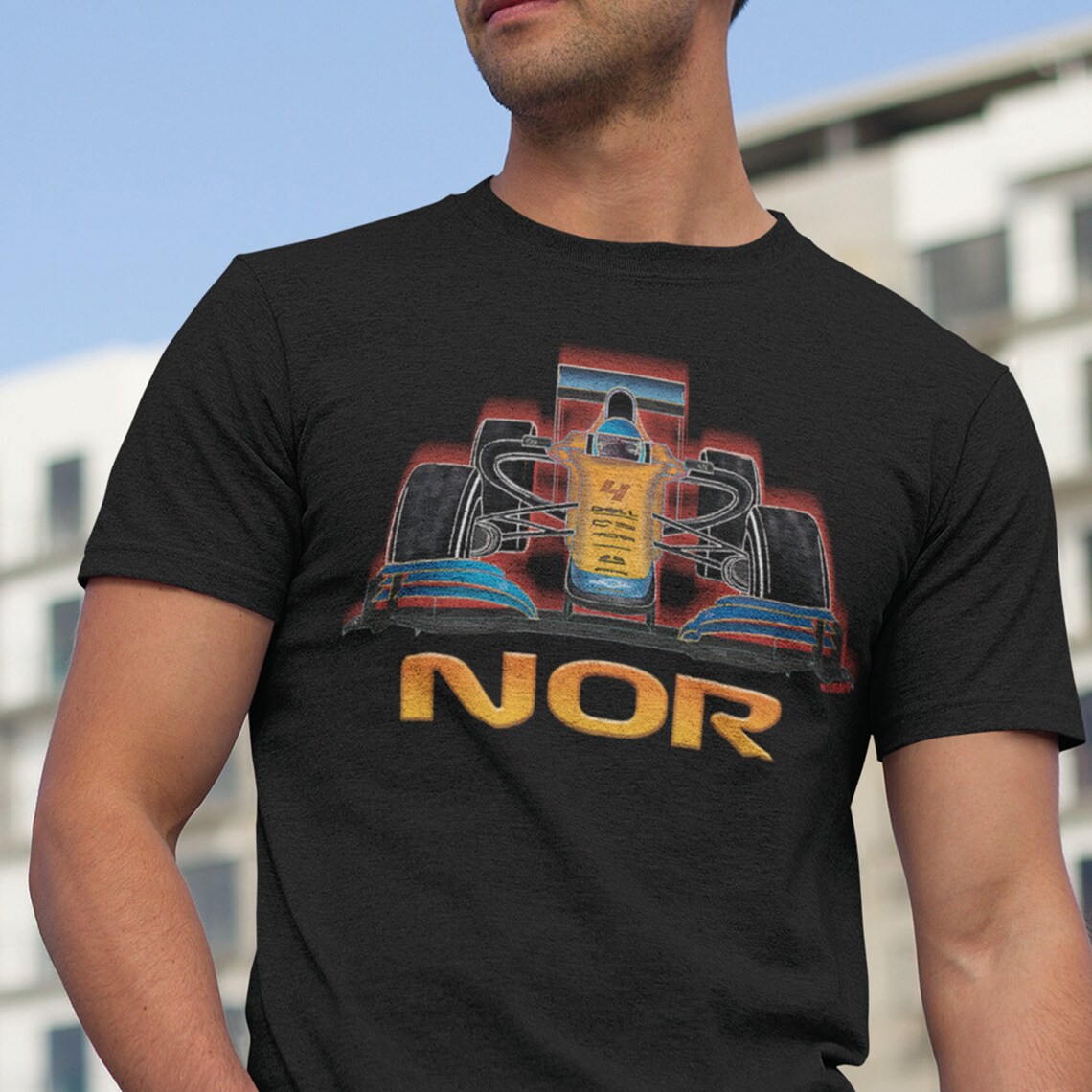 F1 Lando Norris black Mclaren tshirt Racing Car Motorsport Etsy