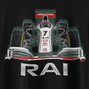 Kimi Raikkonen 2021 Fórmula Uno Alfa Romeo Racing F1 Coche Negro Impresión de la camiseta del Gran Premio para él,ella,papá,Día del Padre