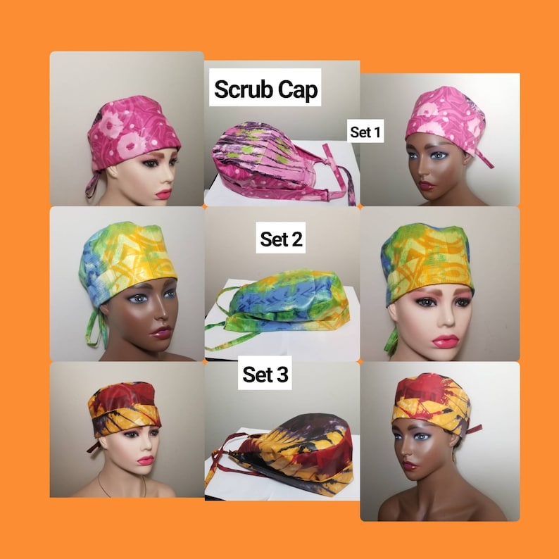Tie dye UNISEX Scrub cap,Surgical cap,Nurse cap .