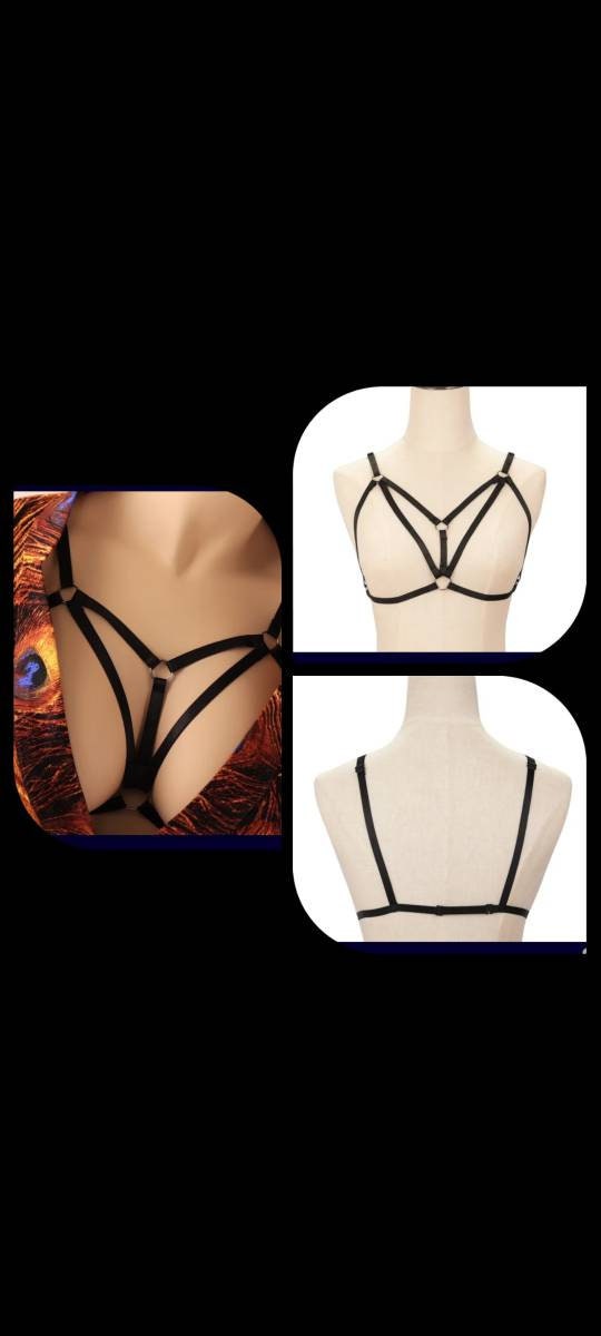 Valentines Gifts for Her Lace Cage Bra Strappy Bra Harness Bra