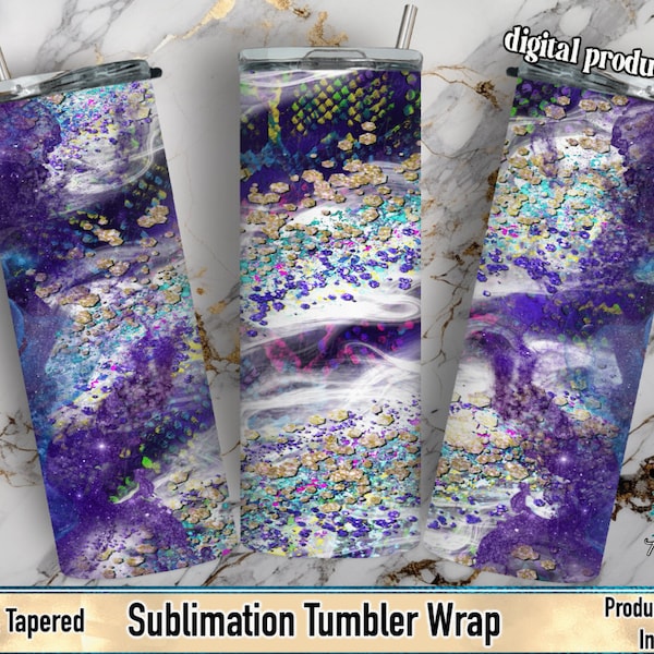 Snakeskin Glitter Galaxy | Sublimation Tumbler Wrap