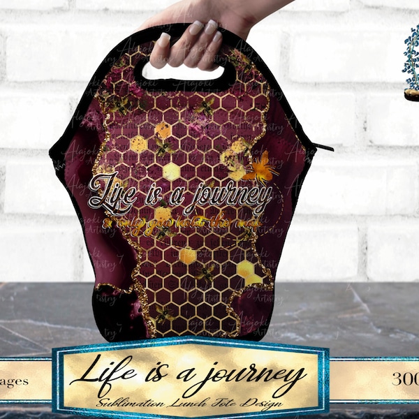 Agate Life is a Journey | Sublimation Lunch Tote Design