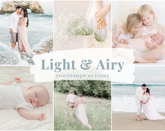 PHOTOSHOP Actions Bright And Airy | PS Actions | Organic Photoshop Actions | Newborn Actions | Light Airy PS Actions