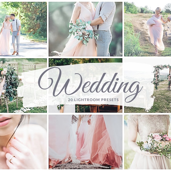 20 WEDDING Presets  Lightroom | Light Airy Bright Presets | Wedding Bride Photo Filters | White Bright Bridal Presets | Natural Light Filter