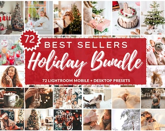 72 HOLIDAY CHRISTMAS BUNDLE Lightroom Presets | Christmas Winter Snow Preset | Holiday Mobile & Desktop Photo Presets | Instagram Filter