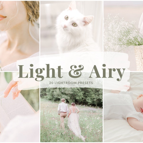 20 Lightroom Presets Light and Airy | Light Airy Preset | Instagram Insta Preset | Bright and Clean Filter Preset | VSCO