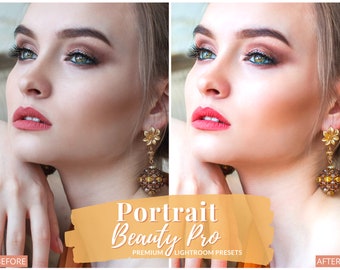 20 PORTRAIT PEAU Préréglages Lightroom | Beauté Pro Selfie | Filtre de visage de portrait | Préréglage peau lisse | Filtre de maquillage