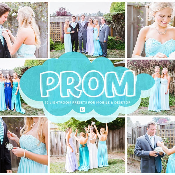 12 PROM Lightroom Presets | Formal Teen Dance Preset |  High School Prom Dance | Prom Filter | Teen Dance Graduation Presets Filters