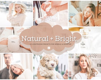 12 Natürliche + Helle Mobile Lightroom Presets | Clean Everyday Lifestyle Preset | Blogger Influencer Natural Lightroom Filter | VSCO