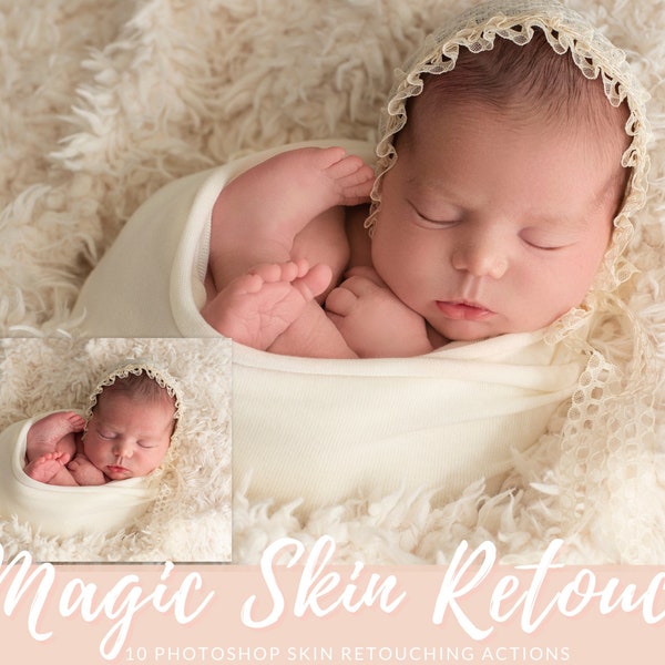 PHOTOSHOP Retouche magique de la peau | Actions Photoshop | Retouche de peau de bébé nouveau-né et retouche de portrait