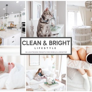 18 HOME INTERIOR Lightroom Presets | Bright White Interior Presets | Lifestyle Home Clean Bright Spaces Filter | Real Estate