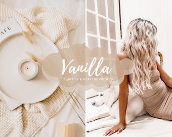 12 Cream Lightroom Presets | Warm Vanilla Lifestyle Preset |  Beige Tan Filter | Blogger Influencer Natural Lightroom Filter | VSCO