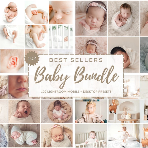 102 BABY BUNDLE Lightroom Presets | Neugeborenen Preset | Clean Bright Newborn Baby Presets | Natürlicher Neugeborenen Filter | Neugeborene Babyhaut