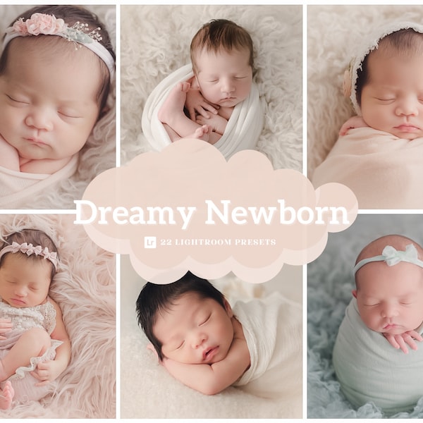 22 NEWBORN Baby Lightroom Presets | Verträumtes Newborn Preset | Cremig leichte luftige Newborn Presets | Bio Neugeborenen Filter | Neugeborene Babyhaut