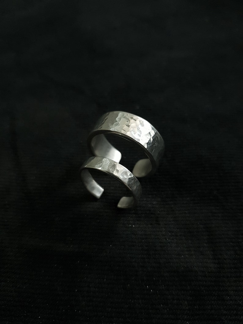 Open Sterling Silver Ring Dimple Texture Wide - Etsy