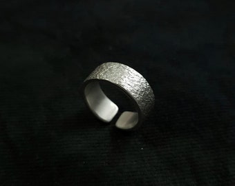 Open Sterling Silver Ring - Dimple Texture - Wide - Etsy