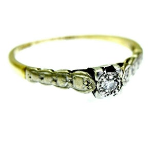 18ct 18k Gold Natural Diamond Solitaire Ring Size 5 1/4 - K