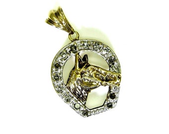 9ct 9k Gold Horse Diamond Pendant