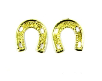 9ct 9k Gold Horse Shoe Stud Earrings
