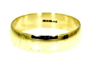 9ct 9k Yellow Gold Band Ring Size 8 - P 1/2