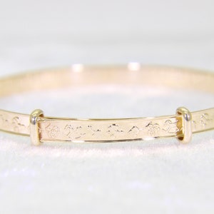 9ct 9k Yellow Gold Adjustable Nursery Baby Bangle