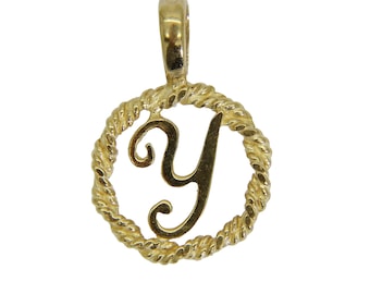 9ct 9k Gold Initial Y Pendant