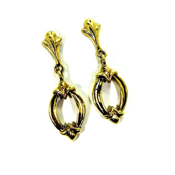 9ct 9k Yellow Gold Drop Earrings - image 2