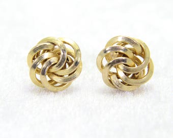 Pendientes de nudo de oro amarillo de 9 quilates