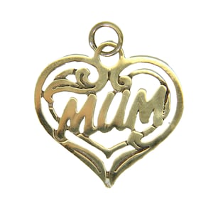 9ct 9k Gold Mum Heart Pendant