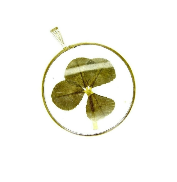 9ct 9k Gold Lucky Four Leaf Clover Locket Pendant - image 1