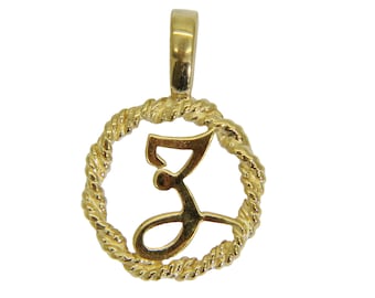 9 Karat Gold Initial Z Anhänger