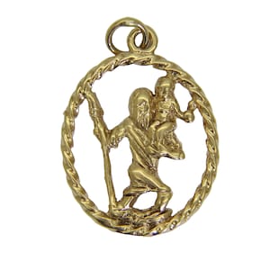 Pingente de São Cristóvão em ouro 9k 9 quilates