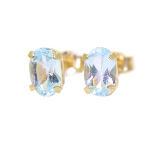 9 Karat 9k Gold Blautopas Ohrstecker