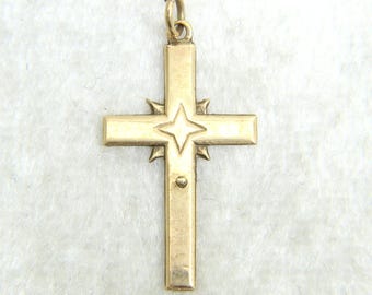 9ct 9k Yellow Gold Vintage Cross Pendant