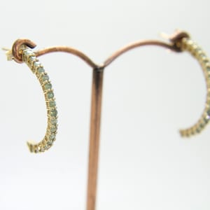 9ct 9k Yellow Gold Alexandrite Hoop Earrings