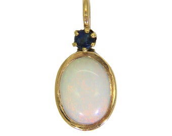 9ct 9k Gold Opal & Sapphire Pendant