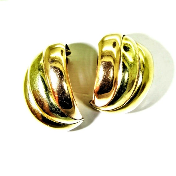 9ct 9k Gold Tri Colour Hoop Earrings