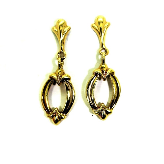 9ct 9k Yellow Gold Drop Earrings - image 1